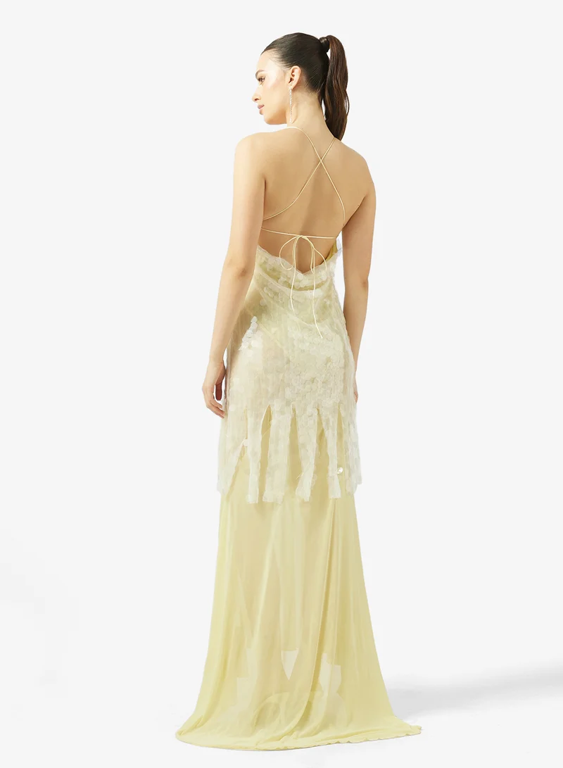 Ginger Strappy Sequin Embellished Evening Dress
